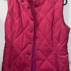 Ariat Women’s Hot Pink Quilted Button Up Vest with Pockets